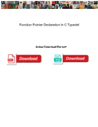 Function Pointer Declaration in C Typedef