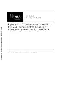 Human-Centred Design for Interactive Systems (ISO 9241-210:2019)