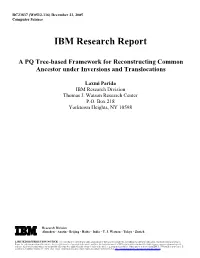 IBM Research Report a PQ Tree-Based Framework For