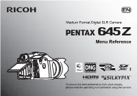 Menu Reference