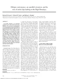 Oblique Convergence, Arc-Parallel Extension, and the Role of Strike-Slip Faulting in the High Himalaya