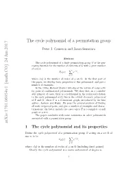 The Cycle Polynomial of a Permutation Group