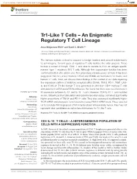 Tr1-Like T Cells – an Enigmatic Regulatory T Cell Lineage