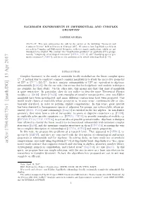 Arxiv:1704.04175V1 [Math.DG] 13 Apr 2017 Umnfls[ Submanifolds Mty[ Ometry Eerhr Ncmlxgoer.I at H Loihshe Algorithms to the Aim Fact, the in with Geometry