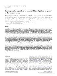 Developmental Regulation of Histone H3 Methylation at Lysine 4 in the Porcine Ovary