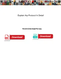 Explain Arp Protocol in Detail