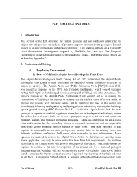 IV.F GEOLOGY and SOILS 1. Introduction This Section of the EIR