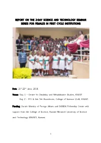 Report on the 2-Day Science and Technology Seminar Series for Females in First Cycle Institutions