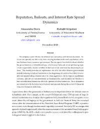 Reputation, Bailouts, and Interest Rate Spread Dynamics