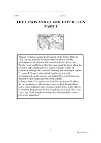 The Lewis and Clark Expedition Part 1
