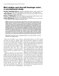 Bird Strikes and Aircraft Fuselage Color: a Correlational Study