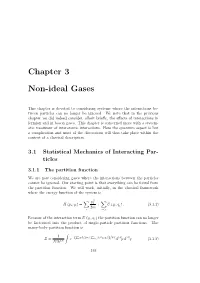 Chapter 3 Non-Ideal Gases