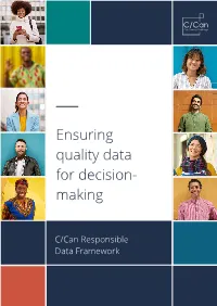 Ensuring Quality Data for Decision- Making