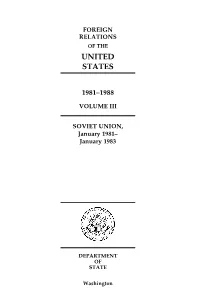 Foreign Relations of the United States, 1981-1988