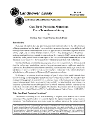 Gun-Fired Precision Munitions for a Transformed Army By
