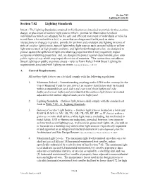 Section 7.02 Lighting Standards
