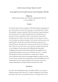 2017 the Geological Work of the Scottish National Antarctic