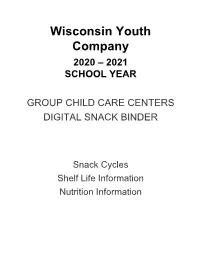 2020-2021 Program Snack Cycle