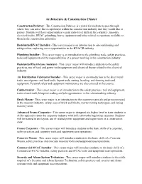 Architecture & Construction Cluster