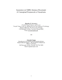 Assurance on XBRL Instance Document: a Conceptual Framework of Assertions