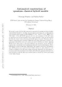 Automated Construction of Quantum–Classical Hybrid Models Arxiv:2102.09355V1 [Physics.Chem-Ph] 18 Feb 2021