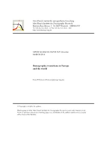 Demographic Transitions in Europe and the World