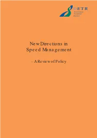New Directions in Speed Management