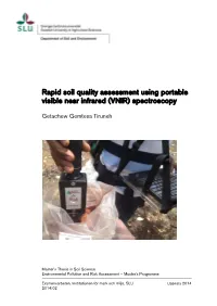 Rapid Soil Quality Assessment Using Portable Visible Near Infrared (VNIR) Spectroscopy