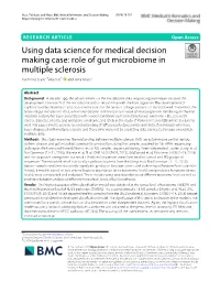 Role of Gut Microbiome in Multiple Sclerosis Jasminka Hasic Telalovic* and Azra Music