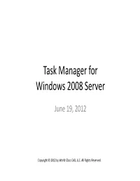 Task Manager for Windows 2008 Server