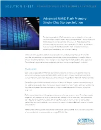 Advanced NAND Flash Memory Single-Chip Storage Solution