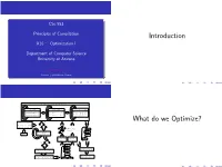 Introduction What Do We Optimize?