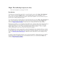 Magic: the Gathering Comprehensive Rules
