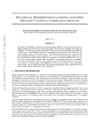 Multimodal Representation Learning Using Deep Multiset Canonical