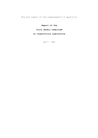 Report of the Joint Select Committee On