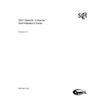 SGI® Opengl Vizserver™ Administrator's Guide