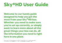 Sky±HD User Guide