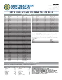 2015 SEC Men's Indoor Track and Field Record Book Layout 1