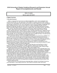 2018 University of Alaska Combined Research and Extension Annual Report of Accomplishments and Results