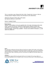 Beyond the Rent Strike, Towards the Commons: Why the Housing Question Requires Activism That Generates Its Own Alternatives