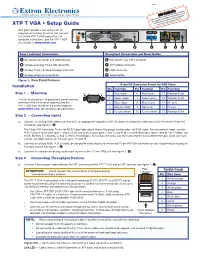 Extron XTP T VGA Setup Guide