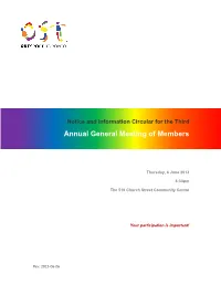 Notice and Information Circular for Third Annual