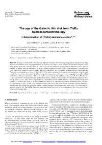 The Age of the Galactic Thin Disk from Th/Eu Nucleocosmochronology