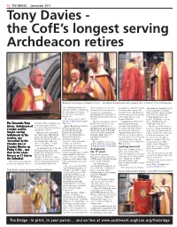Tony Davies - the Cofe’S Longest Serving Archdeacon Retires
