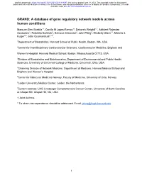 A Database of Gene Regulatory Network Models Across Human Conditions