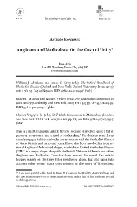 Article Reviews Anglicans and Methodists