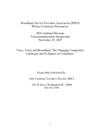 Comments Submitted by John Goodman, Executive Director, BSPA