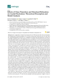 Effects of Glass Transition and Structural Relaxation on Crystal Nucleation: Theoretical Description and Model Analysis