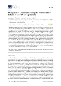 Mitigation of Channel Shoaling at a Sheltered Inlet Subject to Flood Gate Operations