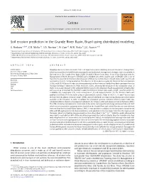 Soil Erosion Prediction in the Grande River Basin, Brazil Using Distributed Modeling